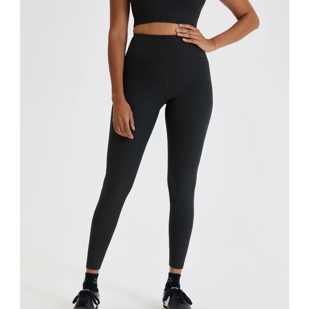 Girlfriend Collective Rib High Waisted Legging Black